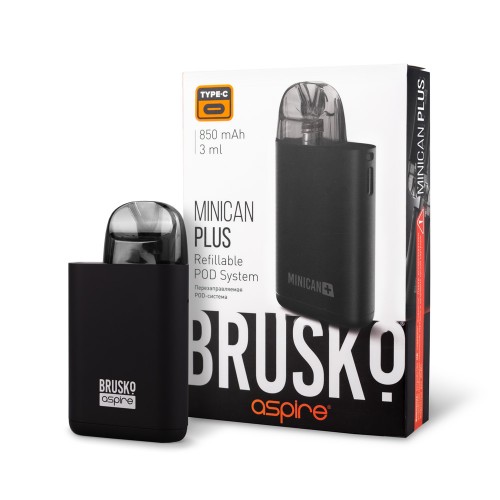 Перезаправляемая Под-Система Бруско Миникан Плюс (Brusko Minican Plus) 850 mah, Чёрный